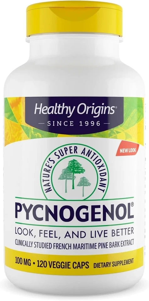 Healthy Origins Pycnogenol 100 mg Super Antioxidante Apoyo Cardiovascular 120Ca Foto 1 de 4