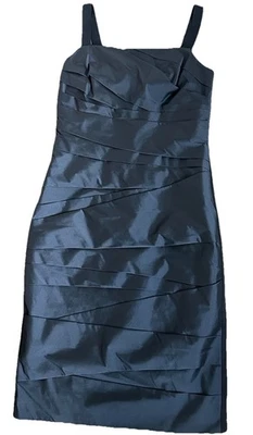 Vestido de Cóctel Vera Wang Negro Pintuck Talla 8 LBD Fiesta Salir Vestido Gótico Emo Foto 1 de 4