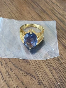 JTV  Color Change Gold Over & Sterling  Zircon Ring Sz 6 Designer DK - Picture 1 of 3