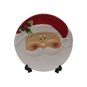 Par de platos de galletas de Papá Noel de Navidad - Imagen 1 de 8