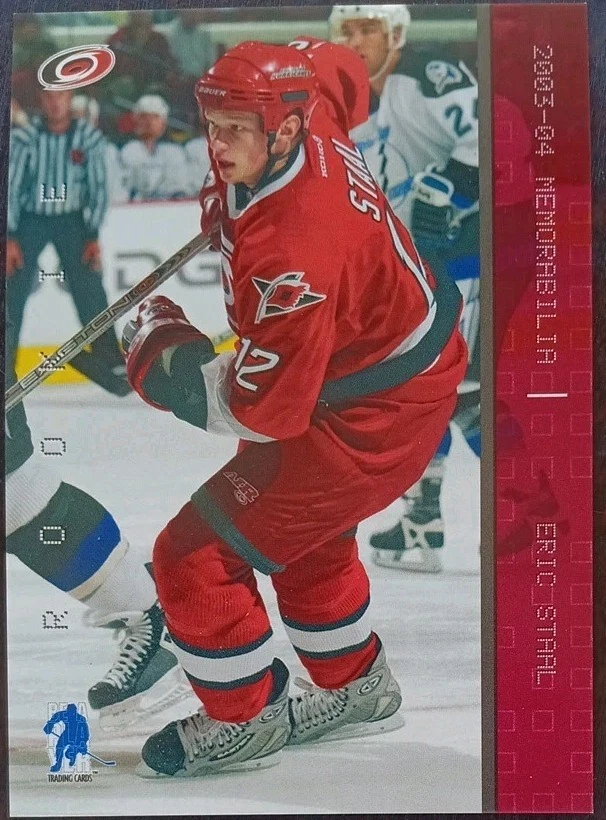 2003 - 2004 ITG Be A Player Eric Staal Rookie Memorabilia Ruby /200 #176 - Image 1 of 2
