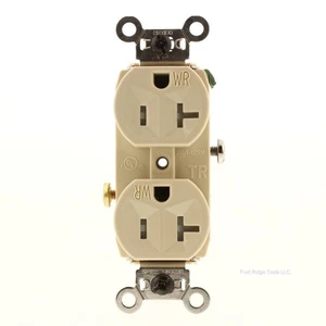 Pass and Seymour WR20TR-I Ivory 20A Tamper Weather Resistant Receptacle 5-20R - Picture 1 of 6