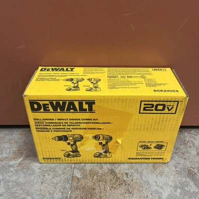 DeWalt DCK240C2 20V Max Lithium Ion Drill/Driver & Impact Driver Combo Kit NEW - Image 1 of 4