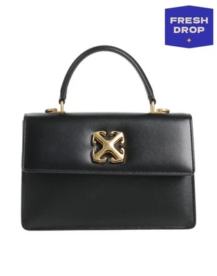 RRP€1490 OFF-WHITE Jitney 1.4 Leather Satchel Bag Arrow Logo Chain Turn Lock - Image 1 of 4