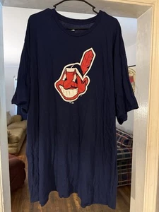 5x Cleveland Indians Chief Wahoo Navy Shirt - Picture 1 of 3