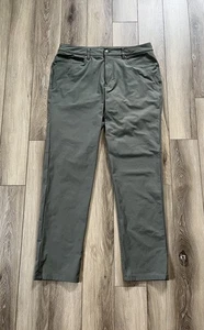 Lululemon ABC Pants Mens 34x32 Sage Green Slim Fit Chino Stretch - Picture 1 of 7