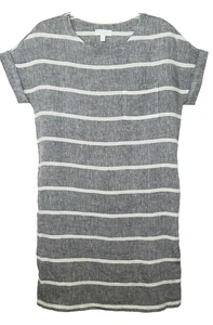 The White Company Womens 2 Chambray Stripe 100% Linen Coastal Shift Dress - Picture 1 of 8