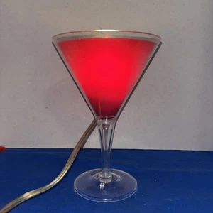 Vintage Red Lucite Martini Lamp-8.75” Tall- 6” Diameter- Estate Find - Picture 1 of 7