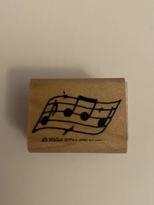 Stampin Up! Резиновый штамп Musical Notes смонтированный на дереве RS72 - Изображение 1 из 3