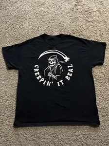Spirit Halloween Grim Reaper Shirt Creepin It Real Mens Size XL Extra Large - Picture 1 of 6