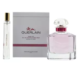 Guerlain Mon Bloom Of Rose 100 ml Eau De Toilette Set de Regalo con Viaje 10 ml EDT - Imagen 1 de 3