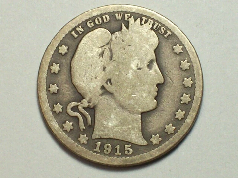 1915-D Barber Quarter    GOOD      SN4212 Cover