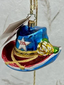 De colección Christopher Radko Texas Round Up Topper adorno de vidrio soplado 2004 RARO - Imagen 1 de 15