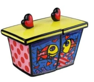 Romero Britto Canister  Cookie Jars – Fish – Deeply in Love  * NEW * - Picture 1 of 1