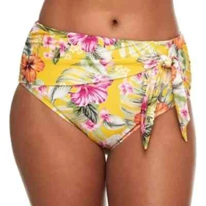 Bleu Rod Beattie Women's Canary Gold Side Tie High-Waisted Bikini Swim Bottom 6 - Picture 1 of 7