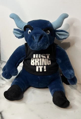 WWE Dwayne The Rock Johnson Just Bring It! Blue Bull Plush Stuffed Animal 10” Cover