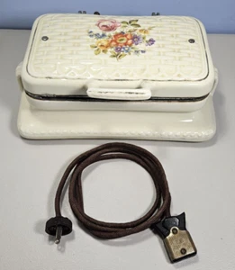 Plancha Eléctrica Porcelier Nº 5004 Porcelana Vintage Años 30 Patrón Floral Funciona - Imagen 1 de 14