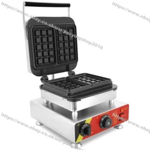 Commercial Nonstick Electric Cast Iron Square Belgian Waffle Machine Maker Baker - Picture 1 of 8