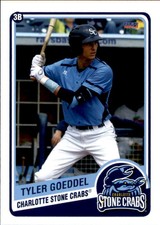 2014 Charlotte Stone Crabs Choice #8 Tyler Goeddel Hillsborough California Card