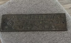 Cohoes Iron Foundry And Machine Co Eisen Metall Namensschild Schild New York Art Deco - Bild 1 von 11