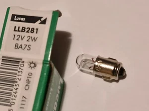 Panel bayoneta 12v 2w globo bombilla LLB281 tablero advertencia lucas vintage BA7S 281 12 v - Imagen 1 de 1