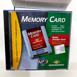 Nintendo 64 N64 2 Memory Card Controller Pak + Performance Storage Case 1998 - Picture 1 of 4
