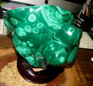 Natural green glossy Malachite quartz crystal mineral specimen Healing Congo JAL - Picture 1 of 7