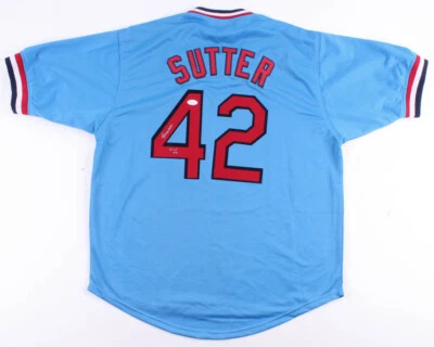 Bruce Sutter Signed St. Louis Cardinals Powder Blue Throwback Jersey JSA Hologrm - Image 1 of 4