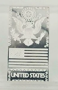 United States of America USA U.S.A. The Silver Mint Nation .999 Ingot Bar Flag - Picture 1 of 2
