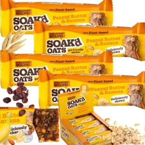 Soak'd Oats Peanut Butter & Banana High Fiber Bars 42g (8,12 & Full Box) - Picture 1 of 5