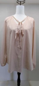 JACQUI-E Pale Pink Long Sleeve Fully Lined Women's Top Size 18 - Picture 1 of 7