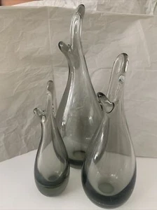Vintage Set Of Three Per Lutken Holmegaard Vases 1950’s MCM - Picture 1 of 12