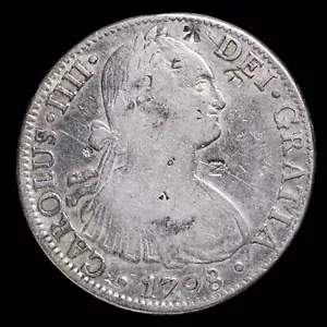 Carlos IV, 8 Reales de Mexico 1798 (FM) Resello Chino - 39 mm / 26.64 gr. - Foto 1 di 3