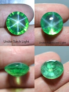 21.60 Ct 16.2x15.2 MM Green Star Sapphire 6 Rays Lab Corundum VDO SGS9384 - Picture 1 of 5