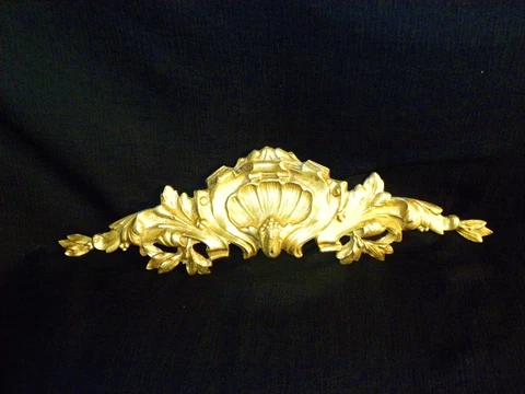 Superb Antique French Large Bronze Pediment Scroll 19 Th.c Napoleon III Cover
