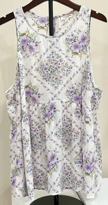 ANDREE BY UNIT Damen Tunika Größe 2X Blumenmuster ärmellos fließend mehrfarbig gebraucht, in einwandfreiem Zustand - Bild 1 von 7