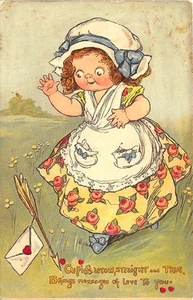 Raphael Tuck Series 244 "Sweet Bliss" Grace Wiederseim Poem Arrow Postcard - Picture 1 of 2