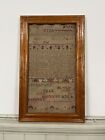 1784 Antique Early Handsewn Cross Stich Sampler Rare Collectible Framed