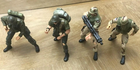 Lot of 4 Army Military Action Figures with Accessories Toys Hobby Vintage Toys Cover