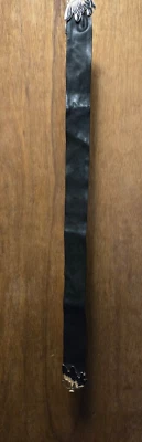 Cinturón de vinilo negro con hebilla esmaltada mariposa años 80 de colección  Foto 1 de 4