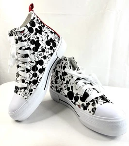 New Disney Women's Size 10 Mickey Mouse High-Top Lace-Up Sneakers - Picture 1 of 7