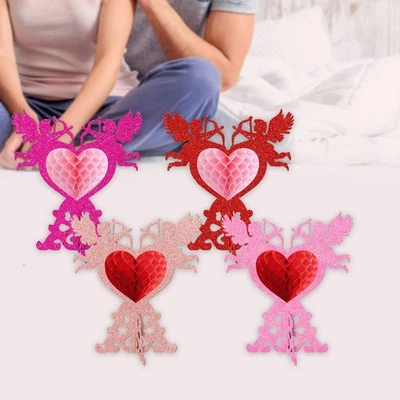 4 Pieces Valentine's Day Honeycomb Centerpieces Table Decor Love Themed Gift - Image 1 of 4