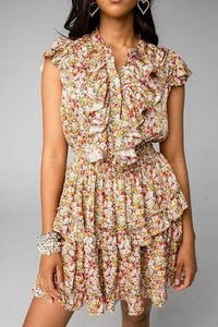 Mini Vestido Buddy Love Astrid Volantes Frontal Huerto Delicado Floral Talla Mediana - Imagen 1 de 16