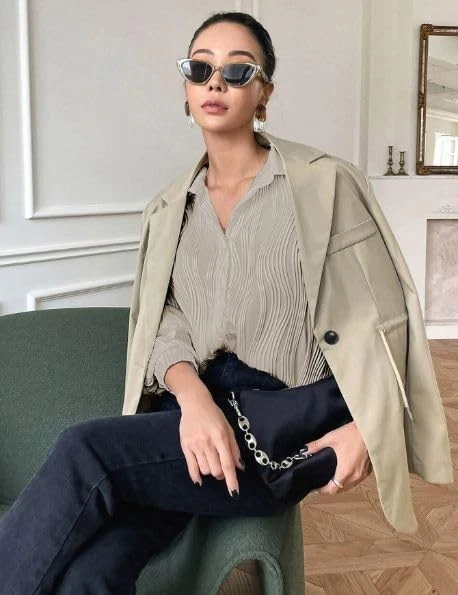 Camisa Leriya Moda Oversized Feminina | Camisa Feminina Elegante Western | ... - Imagem 1 de 1