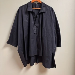 Alistair Trung Womens Oversized Tunic Top Size *L Black Lagenlook Quiet Luxury - Picture 1 of 10
