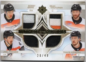 2023 Ultimate Brink/Couturier/Farabee/Konecny Quad Materials /49 #QM-PHIL Flyers - Picture 1 of 2