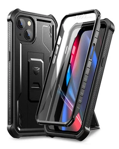 Dexnor Full Body Case for iPhone 13/14 Built-in Kickstand Shockproof Cover - Photo 1 sur 49
