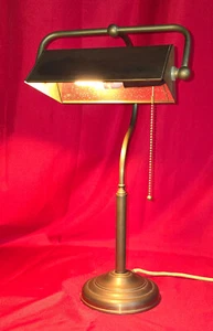 20er Jahre Messing Tischlampe, Bankerlampe, Klavier-Lampe, Jugendstil, TOP 1A! - Bild 1 von 7