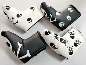PU Leather with Skull Design Golf Blade Putter Head Cover - Picture 1 of 12