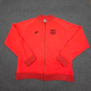 FC Barcelona Jacket Mens LARGE orange Football nike sports Windbreaker Size L - Picture 1 of 11